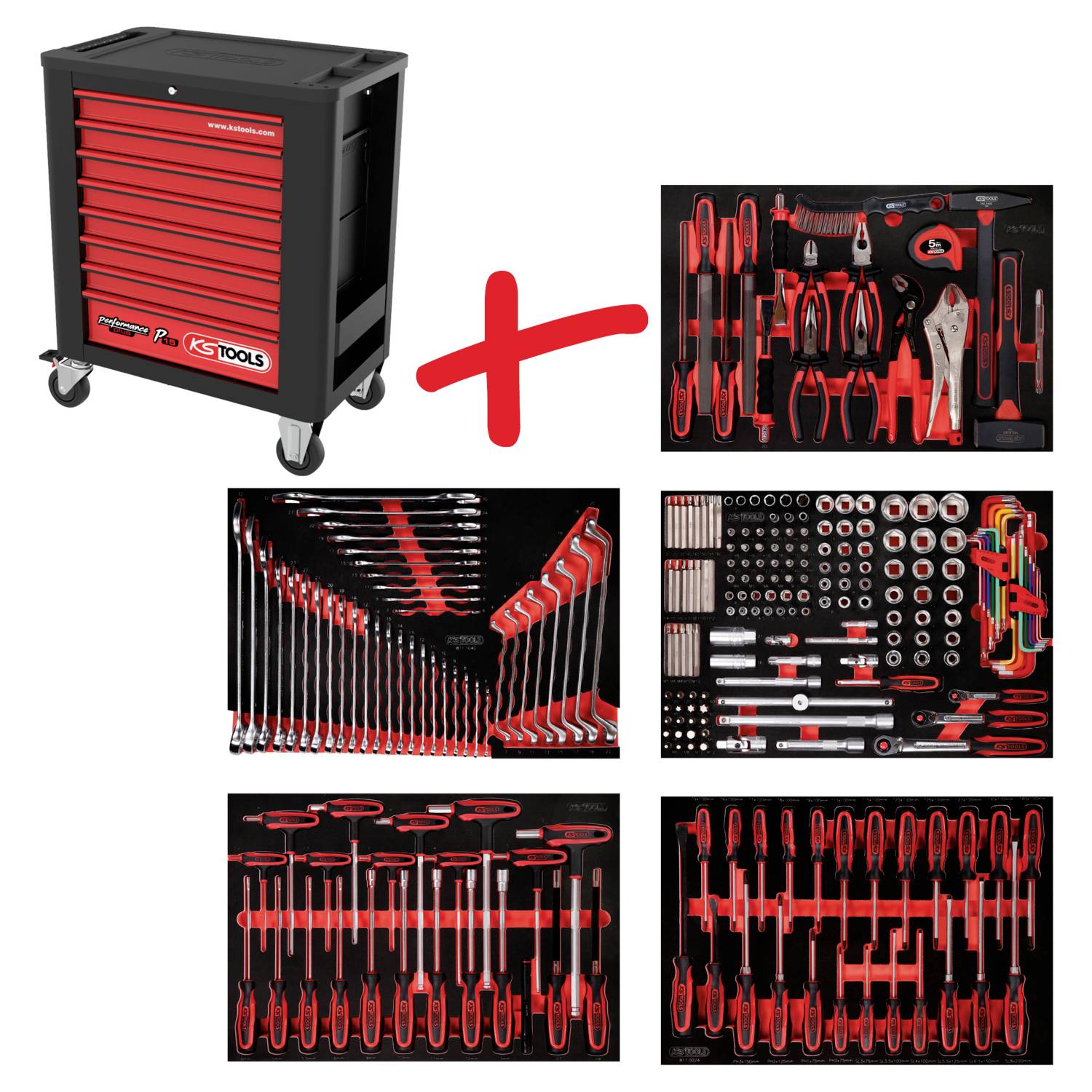 KS Tools 815.5262 dílenský vozík Barva: černá, červená