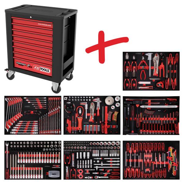 KS Tools 815.7397 dílenský vozík  Barva: černá, červená