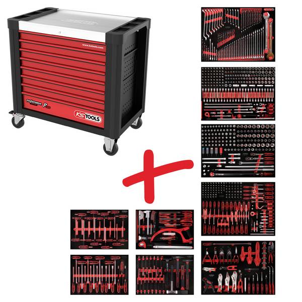 KS Tools 830.9706 dílenský vozík  Barva: černá, červená