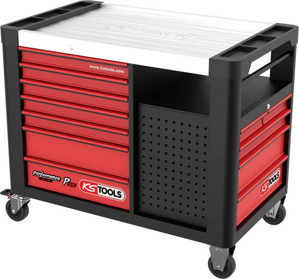 KS Tools 873.5008 dílenský vozík ocelový plech Barva: černá, červená