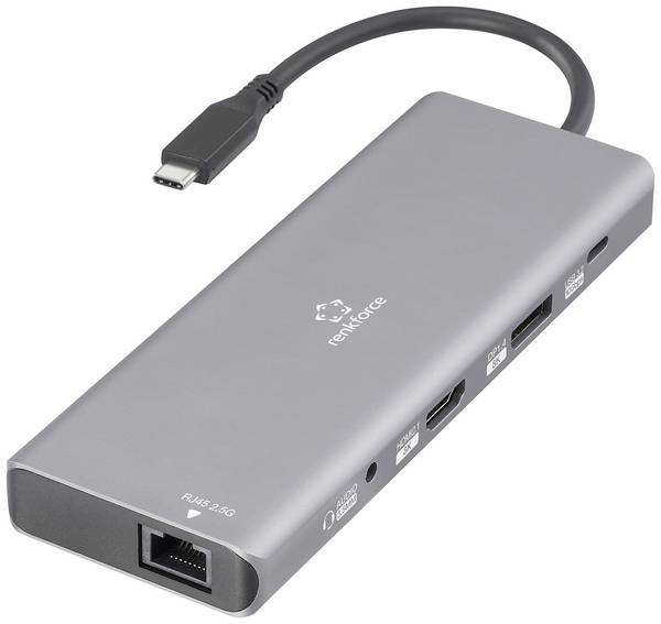 <br>  Renkforce<br>  USB-C® dokovací stanice<br>  <br>  RF-DKS-905 10-in-1 8K PD 3.1<br>  Vhodné pro značky (dokovací stanice pro notebook): univerzální<br>  <br>  napájení USB-C®<br>