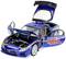 Modré modelové auto Mazda s designem 'Street Fighter'. Přední a zadní kapota jsou otevřené a odhalují interiér a motor.