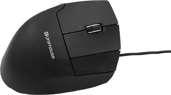 Contour Design UniMouse wired optická myš, přenos kabelový, 7 tlačítko, 800 dpi, 1000 dpi, 1200 dpi, 1400 dpi, 1600 dpi, 2000 dpi, 2400 dpi, 2800 dpi, 3400 dpi, 4000 dpi, černá