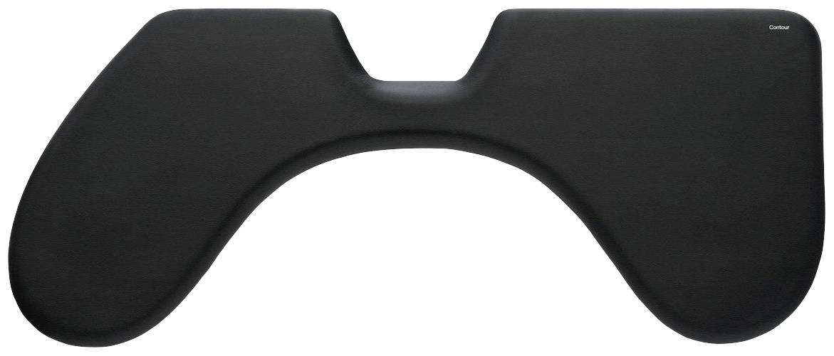 Černá ergonomická opěrka zápěstí ke klávesnici ve tvarovaném designu.