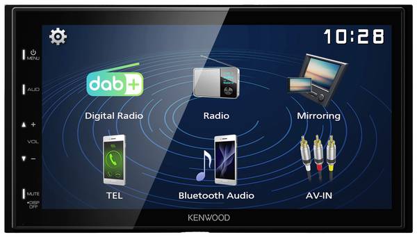 Kenwood DMX129DAB multimediální přehrávač do auta (2 DIN)  Bluetooth® handsfree zařízení, DAB+ tuner, konektor pro couvací kameru, konektor pro dálkové ovládání na volant