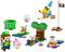 LEGO sada s tématem Mario: Figurky Louise, růžového Yoshiho, létajícího protivníka a scény jako trubka a cílová vlajka.