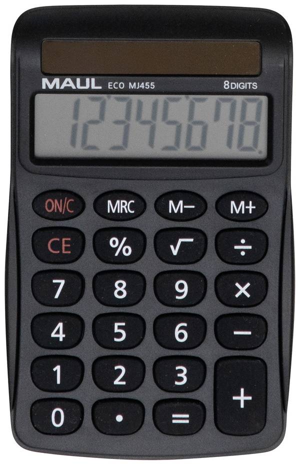 Maul ECO MJ 455  stolní kalkulačka, displej (počet míst) 8, solární napájení, černá