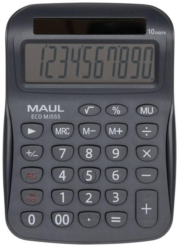 Maul ECO MJ 555  stolní kalkulačka, displej (počet míst) 10, solární napájení, šedá