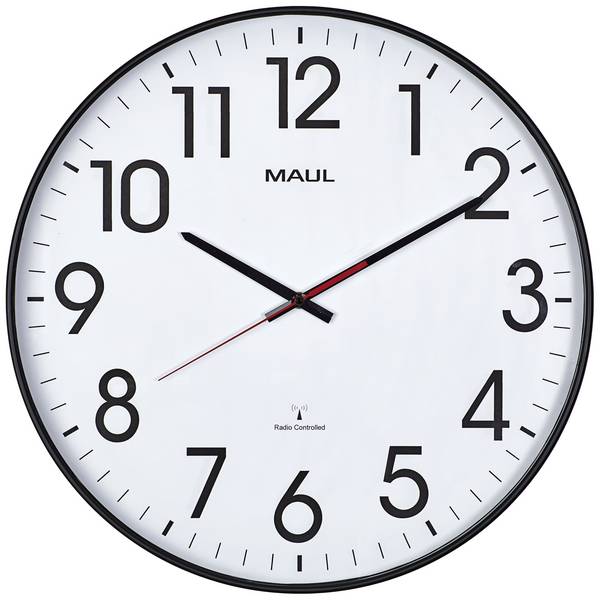 Maul 9054890 DCF nástěnné hodiny 47.7 cm x 54 mm, černá, tiché hodiny (bez tikání)