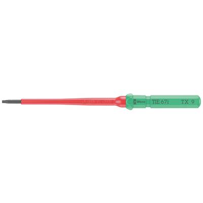 Zelený a červený šroubovák s nápisem 'Wiha' a 'T6.5-1 TX9', vhodný pro šrouby Torx.