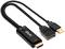 Adaptační HDMI-USB-C kabel se dvěma konektory, vhodný pro propojení zařízení s HDMI s přístroji podporujícími USB-C.