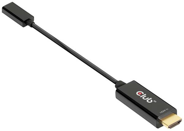 club3D HDMI / USB-C® kabel Zástrčka HDMI-A, USB-C ® zásuvka 0.22 m černá CAC-1333  HDMI kabel