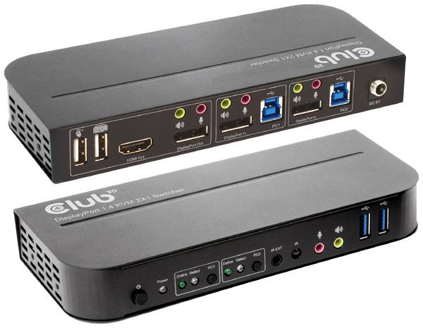 club3D KVM Switch 4K60Hz  přepínač KVM HDMI dálkové ovládání 4096 x 2160 Pixel