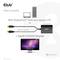 Obrázek zobrazuje návod, jak připojit displej Apple Cinema Display k počítači nebo laptopu pomocí DisplayPortu a napájecího kabelu USB typ A.