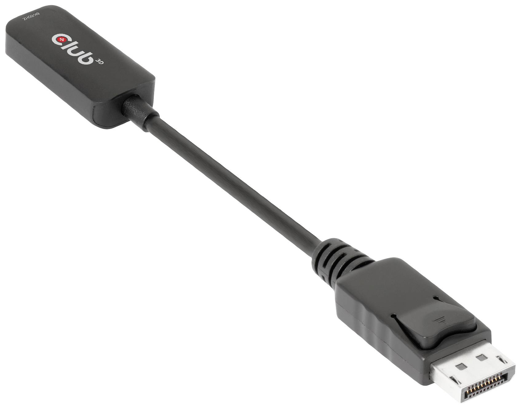 Adaptérový kabel s USB a DisplayPort konektory, černý, pro video připojení mezi počítači a displeji.