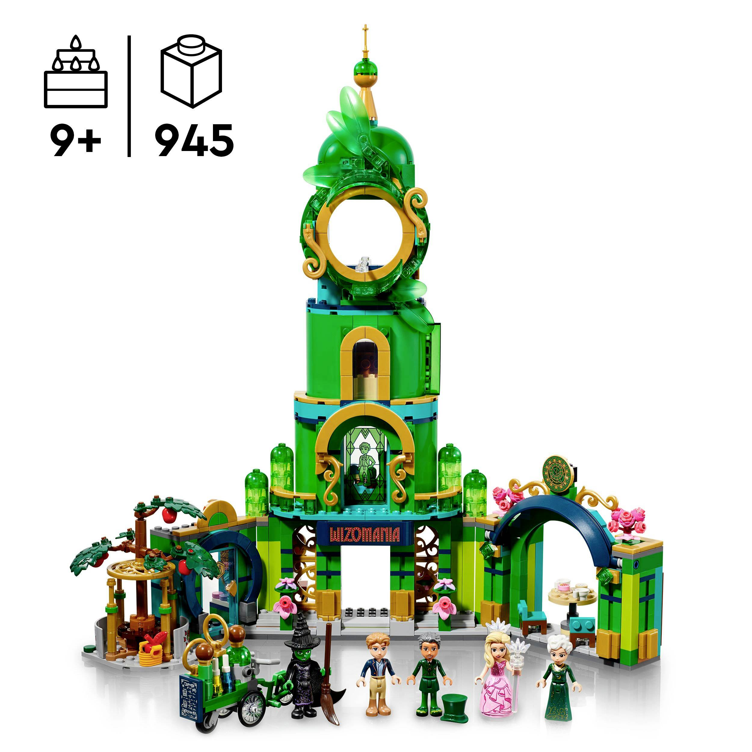 LEGO sada pro děti od 9 let s 945 díly. Model fantazijní, barevné struktury s minifigurkami a malými scénami.