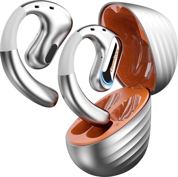 OneOdio OpenRock Pro T1  sluchátka volné uši (Ear Free) Bluetooth® stereo stříbrná  Nabíjecí pouzdro, za uši, voděodolná sportovní