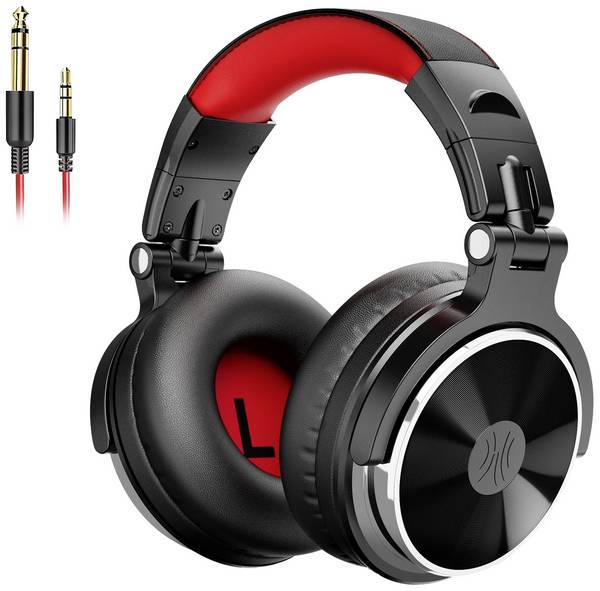 OneOdio Pro-10  sluchátka uzavřená (Over Ear) kabelová stereo černá, červená High-Resolution Audio složitelná, otočná sluchátka DJ