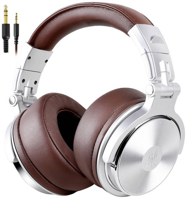 OneOdio Pro-40  sluchátka uzavřená (Over Ear) kabelová stereo stříbrná, hnědá High-Resolution Audio složitelná, otočná sluchátka DJ