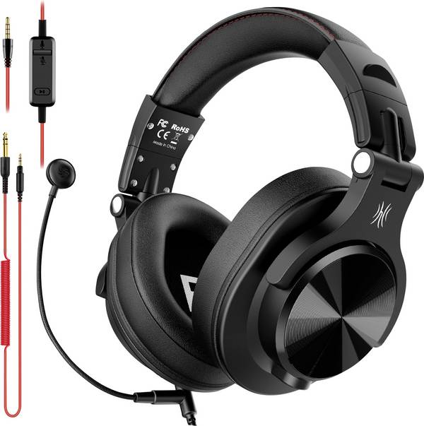 OneOdio A71M  Headset uzavřená (Over Ear) kabelová stereo černá High-Resolution Audio, Redukce šumu mikrofonu headset, otočná sluchátka DJ