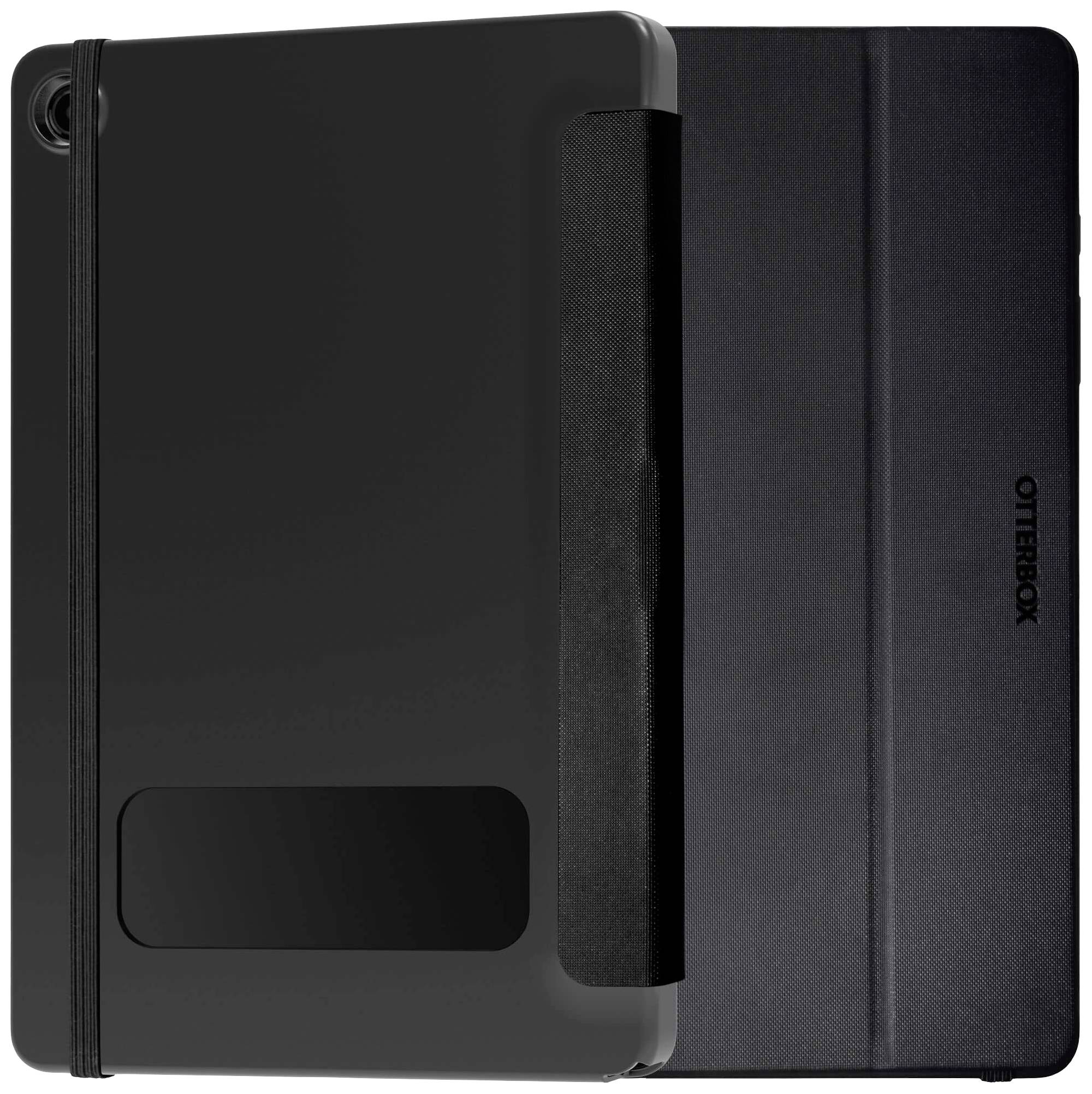 Černý ochranný kryt na tablet, který vypadá odolně a funkčně. Na zadní straně je viditelné logo značky OtterBox.