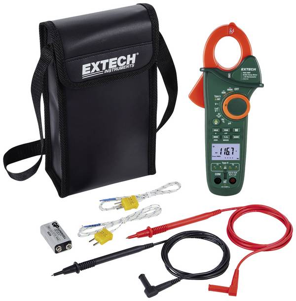 Extech Extech EX623A-DAkkS digitální proudové kleště, Kalibrováno dle (DAkkS), IR teploměr, CAT III 600 V, Displej (counts): 6000