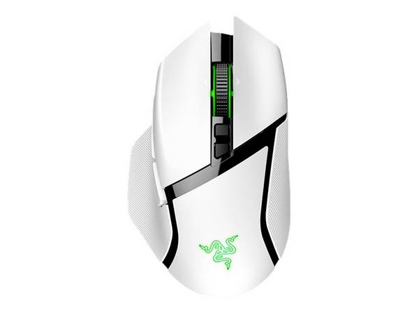 RAZER Basilisk V3 Pro White optická herní myš, přenos Bluetooth®, 11 tlačítko, 30000 dpi, bílá