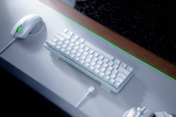 RAZER Huntsman Mini Mercury Edt. kabelový herní klávesnice anglická, QWERTY bílá s podsvícením