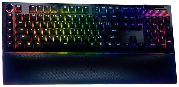 RAZER BlackWidow V4 Pro Yellow Switch kabelový herní klávesnice německá, QWERTZ černá s podsvícením