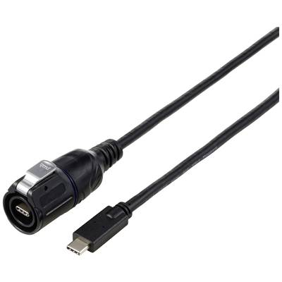 Na obrázku je černý kabel USB-C s kulatou koncovkou. Hodí se pro připojení zařízení ke kompatibilnímu zdroji napájení.