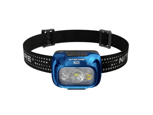 NiteCore NU31 blau LED čelovka, napájeno akumulátorem, 550 lm, 147 h, NC-NU31-BL