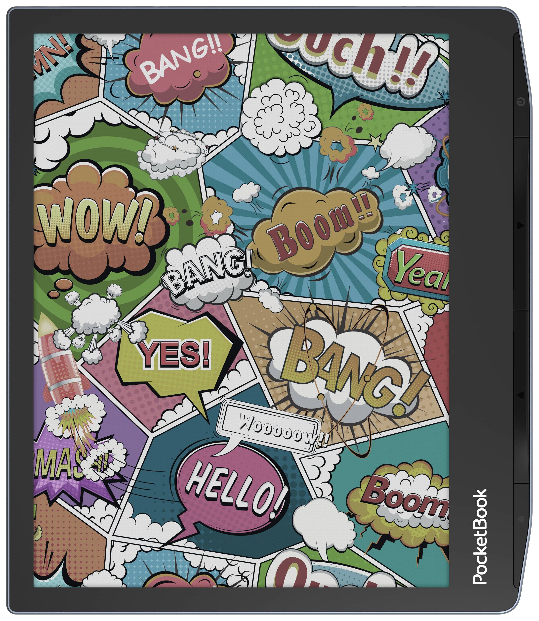 Komiksová obálka s pestrými grafickými prvky a texty jako „WOW!", „PRÁSK!", „BOOM!", „JASNĚ!", které výrazně vyčnívají ve speech bublinách.