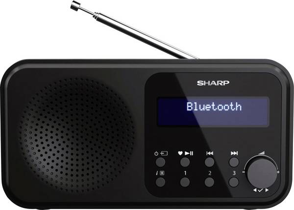 Sharp DR-P420 DR-P420BK stolní rádio, DAB+, DAB, FM, Bluetooth, USB, funkce alarmu, černá