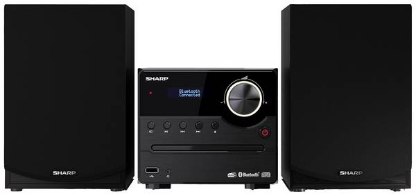 Sharp XL-B517D stereo systém Bluetooth, AUX, DAB+, USB, FM, vč. dálkového ovládání 45 W černá, dřevo