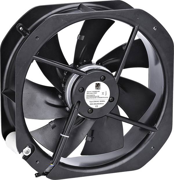 TRU COMPONENTS TC-NA28080-230B1 axiální ventilátor, 230 V/AC, 2570 m³/h, (d x š x v) 280 x 280 x 80 mm, TC-12774588