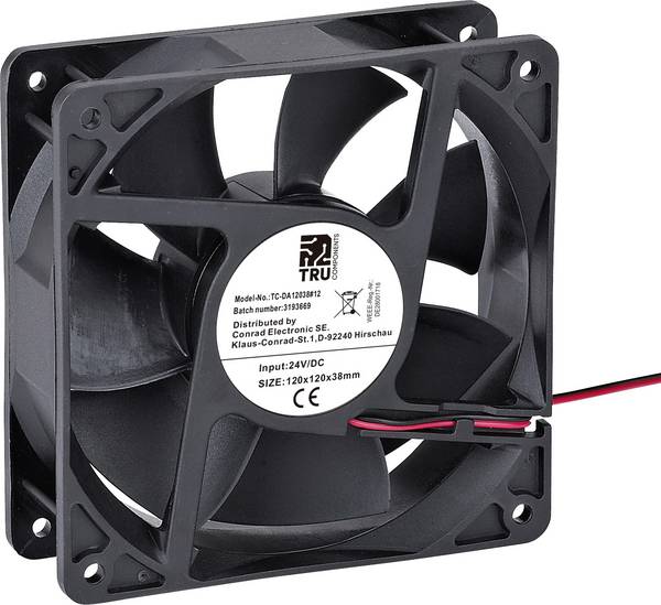 TRU COMPONENTS TC-DA12038-12 axiální ventilátor, 24 V/DC, 220.8 m³/h, (d x š x v) 120 x 120 x 38 mm, TC-12774676