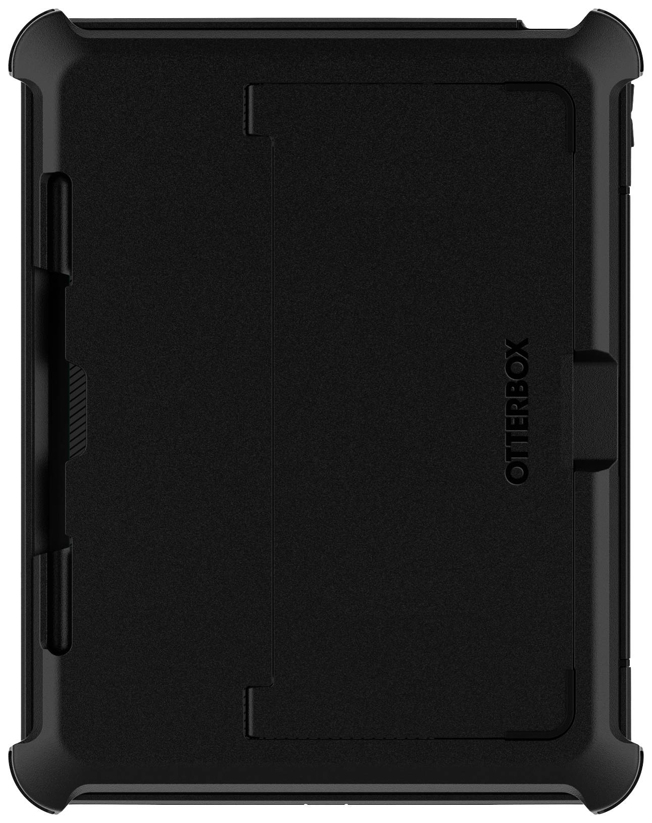 Černý ochranný kryt OtterBox pro elektronické zařízení, pohled zezadu. Design je robustní a funkční.