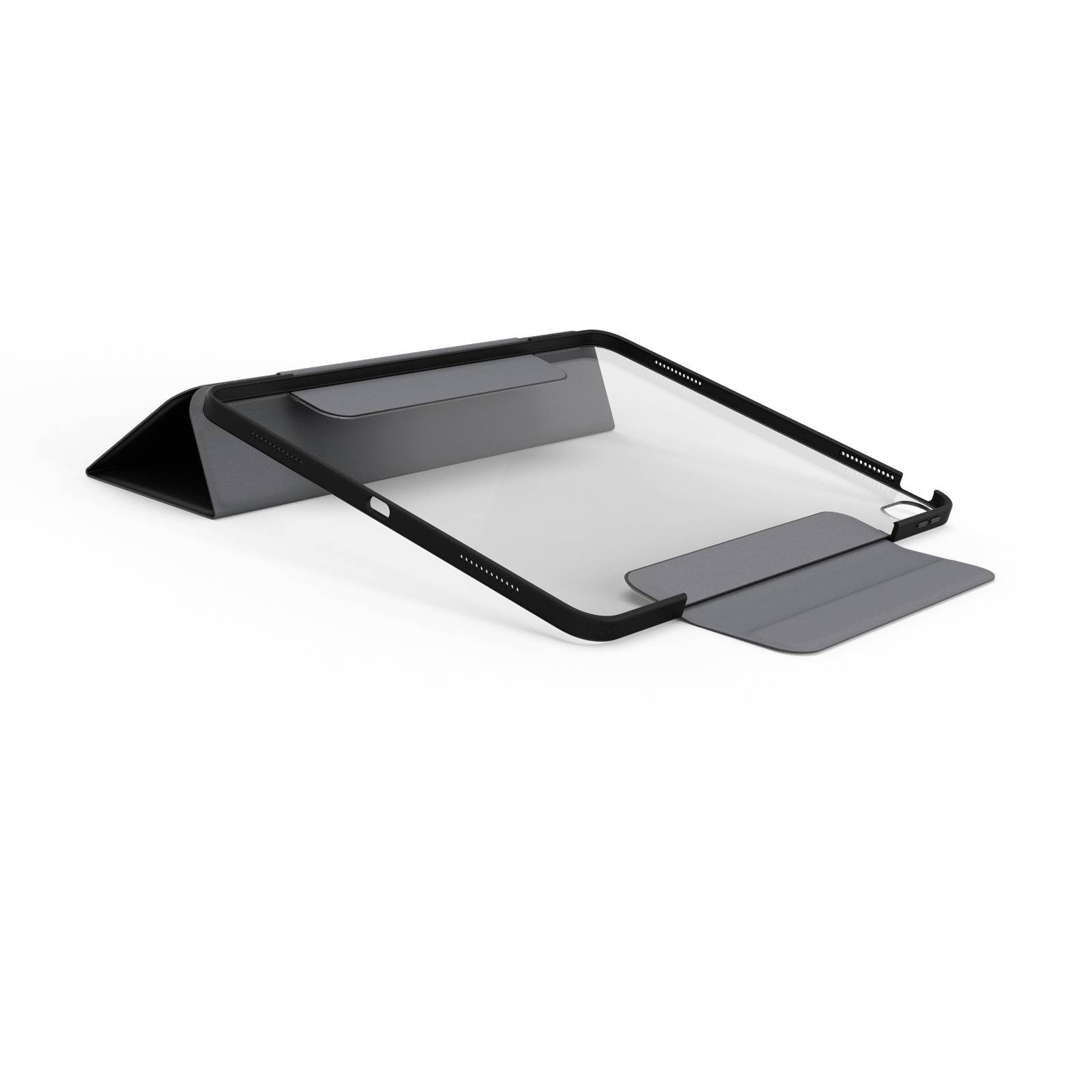 Ergonomický stojan na notebook v černé barvě, který je ideální pro zlepšení výšky monitoru a odlehčení krční svalstvo.