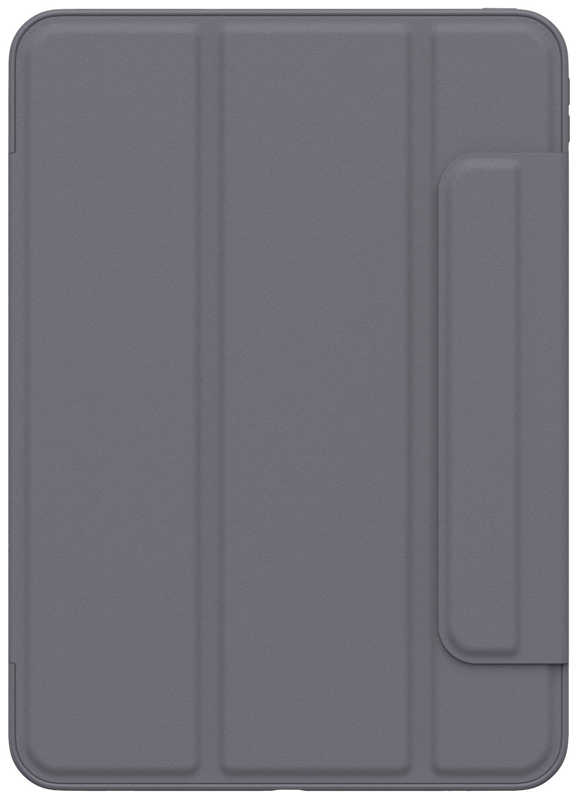 Šedý obal na tablet s klopným víkem, který poskytuje ochranu.