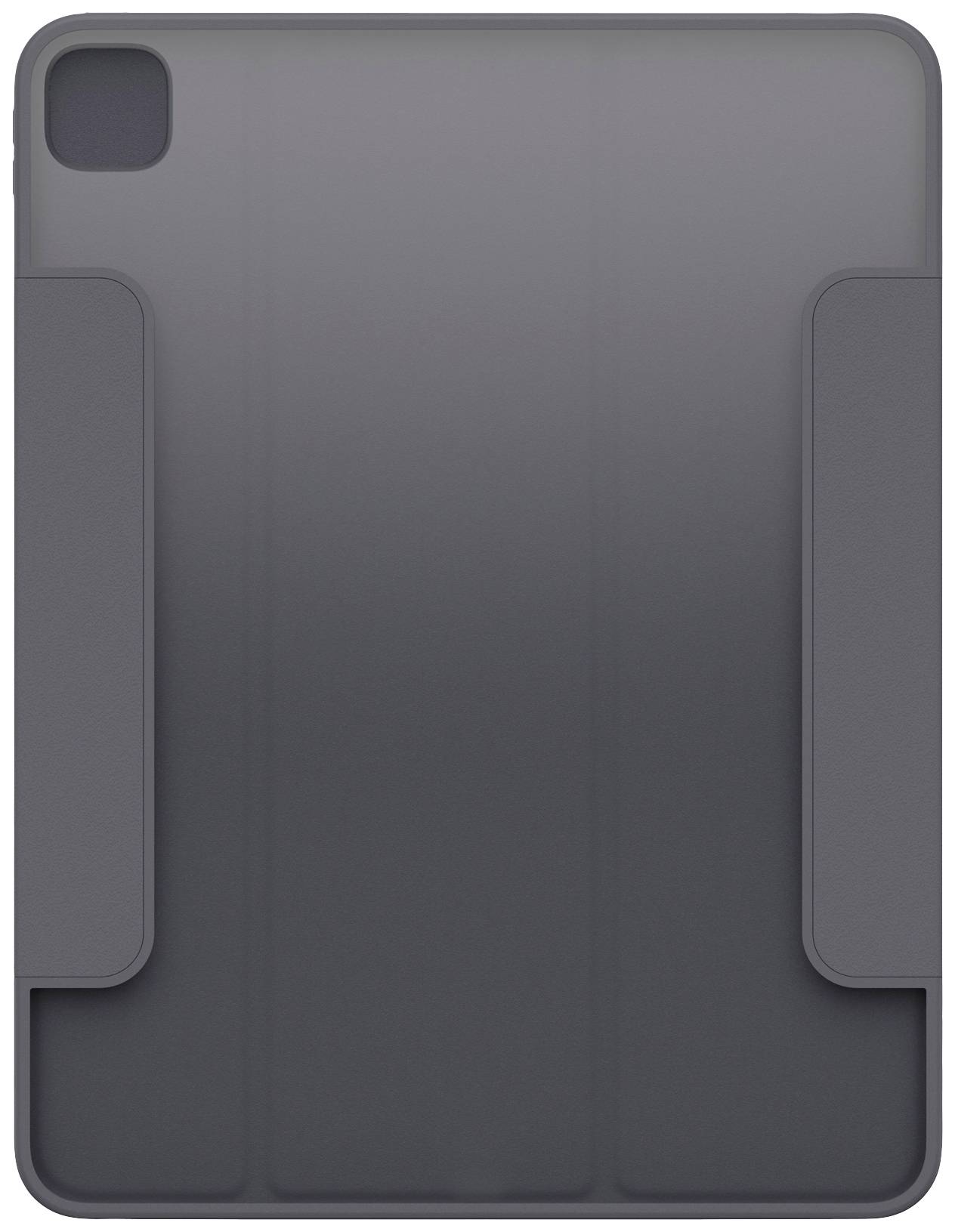 Tmavý, obdélníkový obal na tablet s čistými liniemi a minimalistickým designem.
