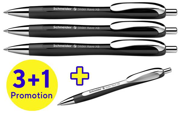 Schneider Schreibgeräte Slider Rave XB 132584 kuličkové pero 0.7 mm Barva písma: modrá 4 ks