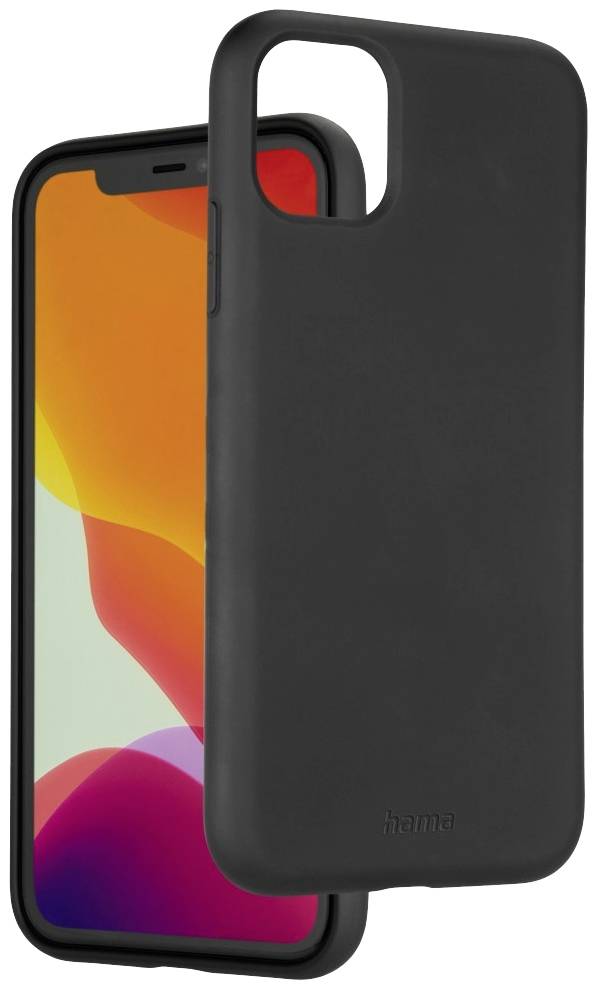 Černý silikonový kryt na mobilní telefon, přizpůsobený smartphonu se zaoblenými rohy a vertikálním výřezem pro fotoaparát.