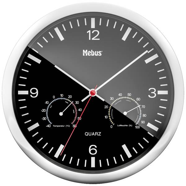 Mebus 56731 Quartz nástěnné hodiny 25 cm x 40 mm, stříbrná