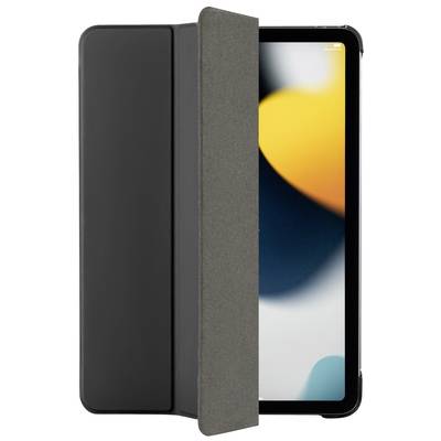 Tablet s částečně zavřeným černým pouzdrem, které zobrazuje barevný displej.