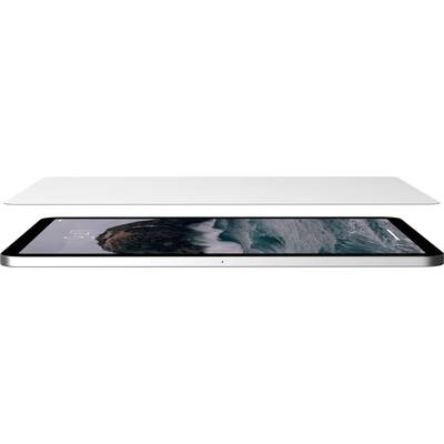 Tablet z boku ukazující oceánskou obrazovku. Tenký, elegantní design se zaměřením na displej a tvar.