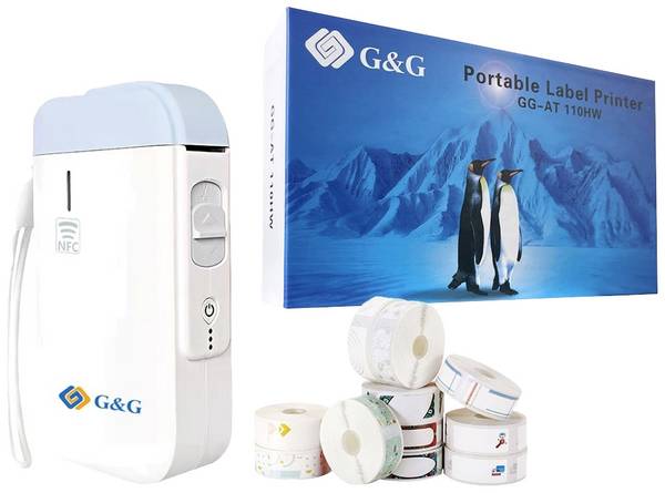 G&G G&G GG-AT 110HW tiskárna štítků  termální s přímým tiskem 203 x 203 dpi Šířka etikety (max.): 12 mm Bluetooth®, NFC, USB