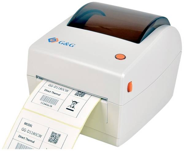 G&G G&G GG-D1180CW tiskárna štítků  termální s přímým tiskem 203 x 203 dpi Šířka etikety (max.): 104 mm USB