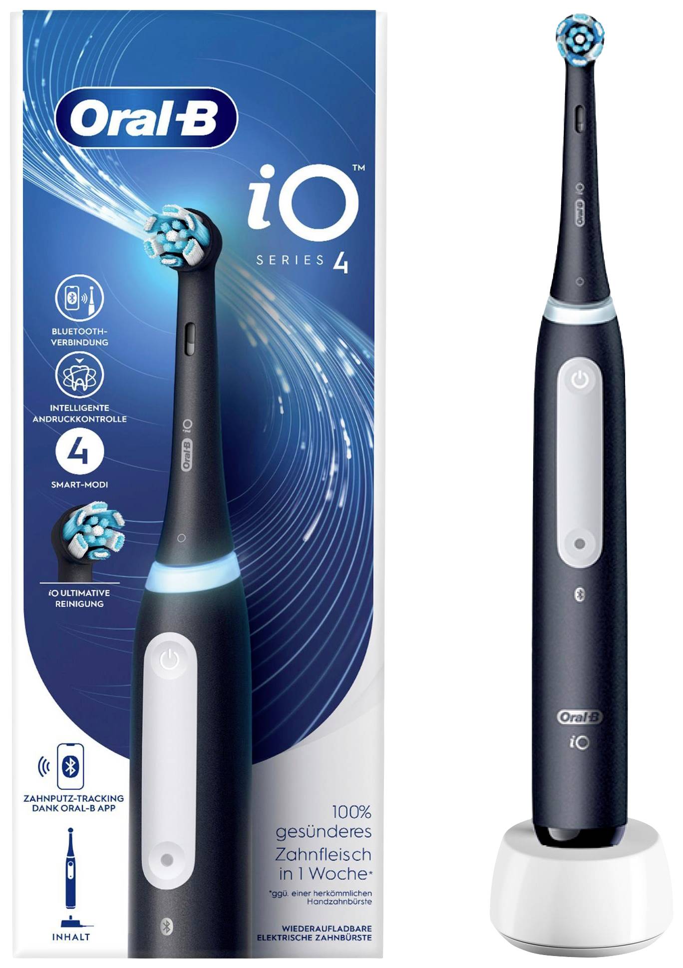 Oral-B iO Series 4 elektrický kartáček na zuby, rotační/oscilační, černá, 141502-2