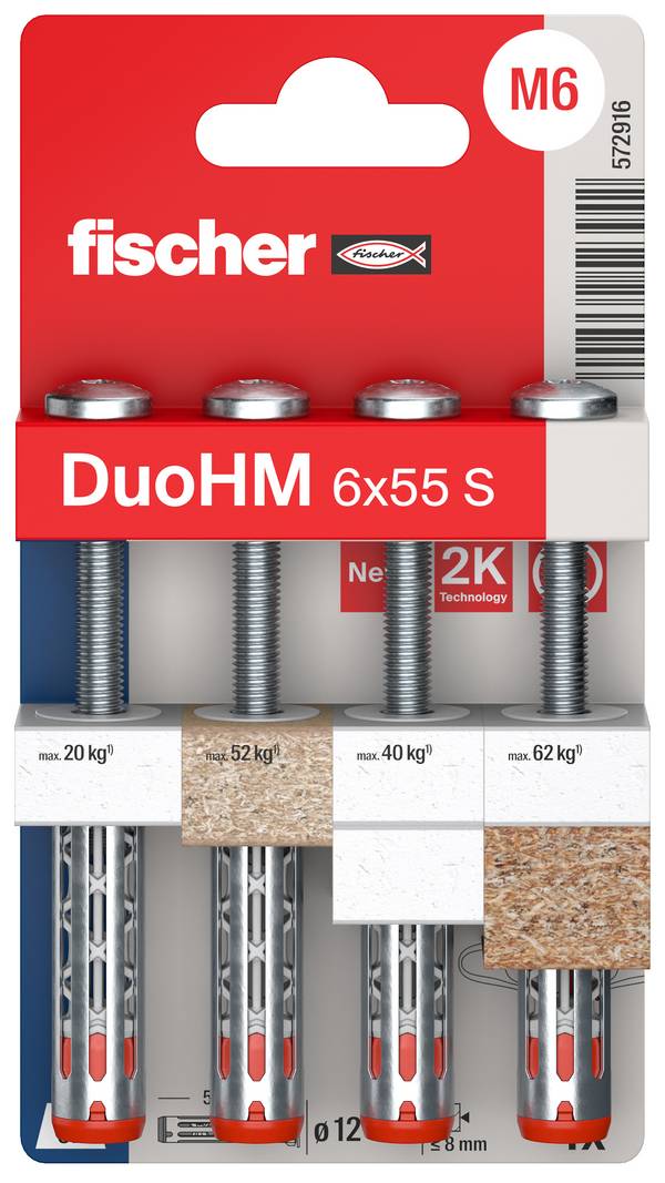 Fischer 572916 DuoHM 6x55 S PH TX hmoždinka do dutin 55 mm  4 ks