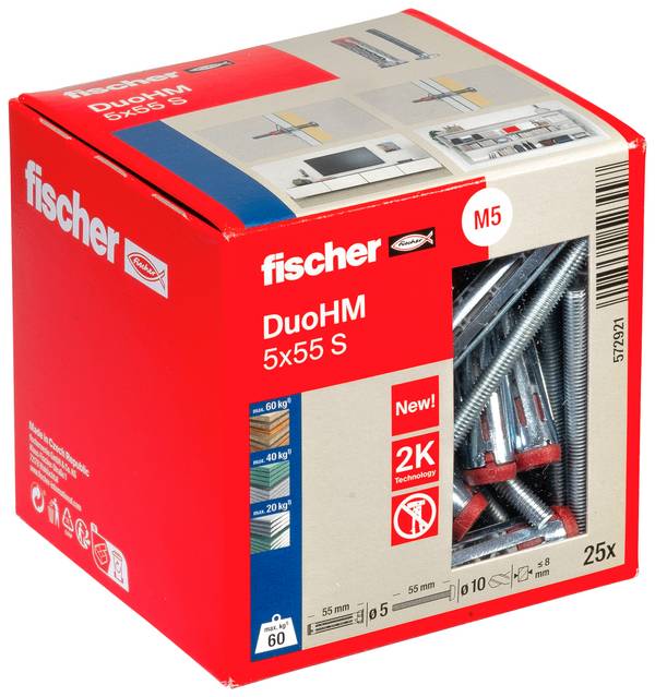 Fischer 572921 DuoHM 5x55 S PH PZ hmoždinka do dutin 55 mm  25 ks
